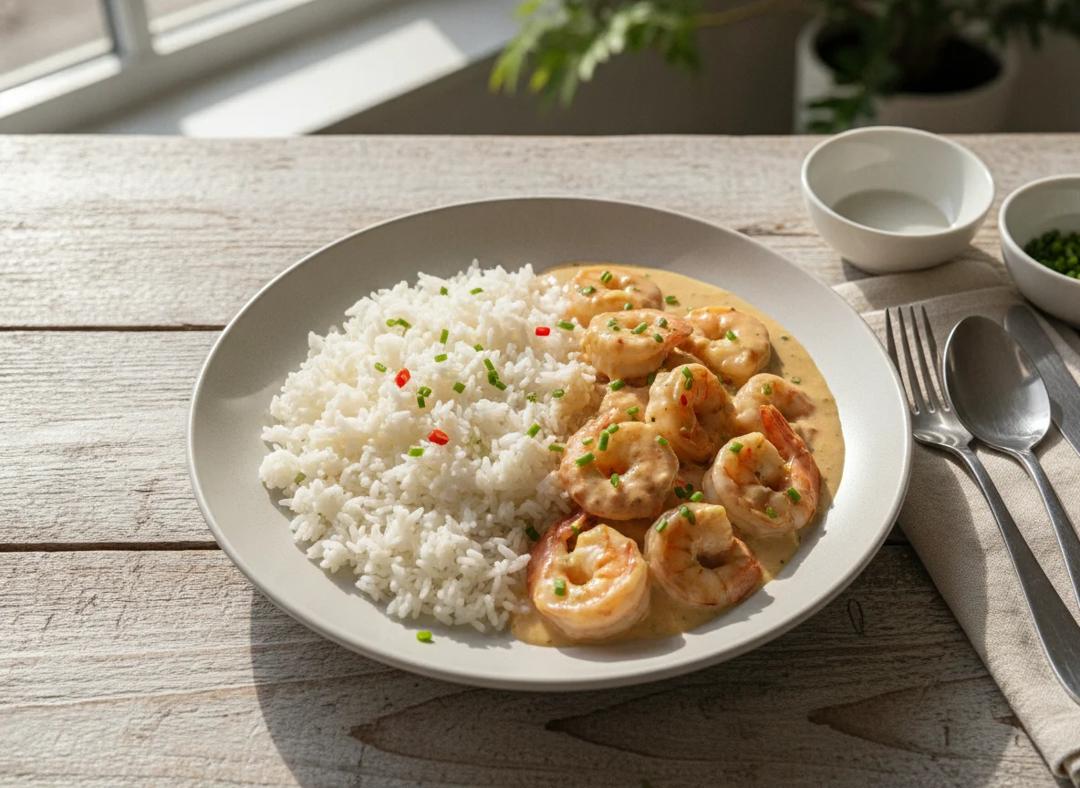 Creamy Shrimp with White Rice photo