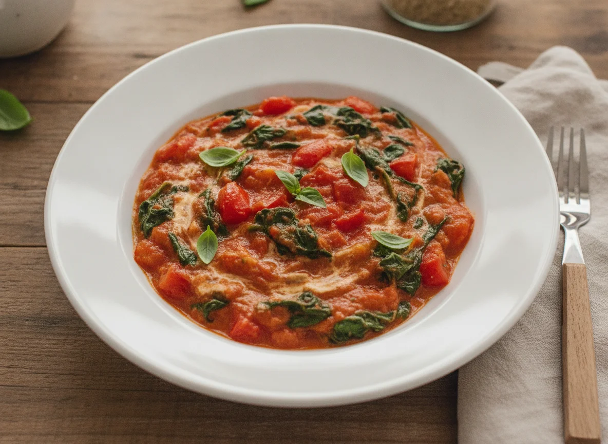 Creamy Tomato and Spinach Sauce photo