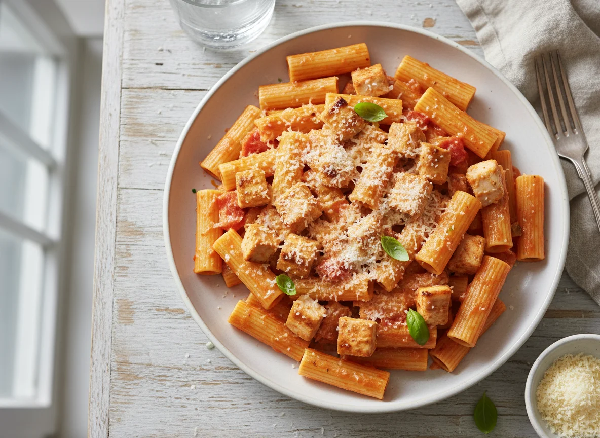 Creamy Tomato Pasta with Chicken and Parmesan photo