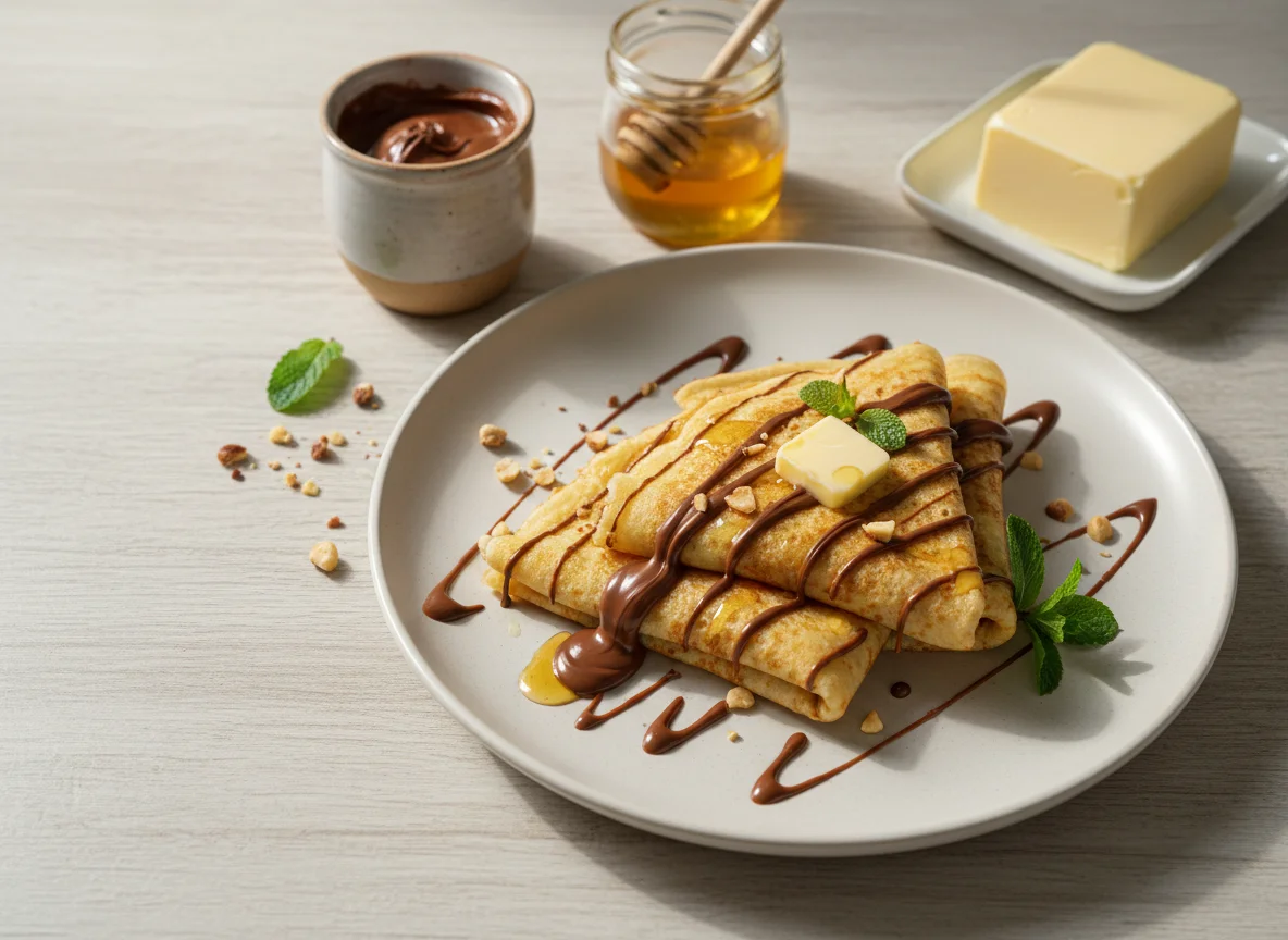 Crepes with Nutella, Honey and Butter photo