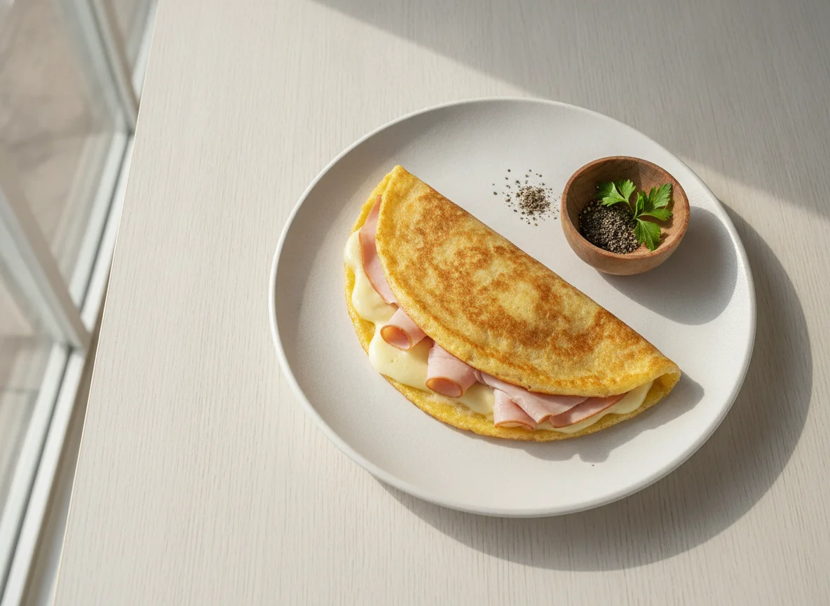 Crepioca with Minas Cheese and Turkey Ham photo