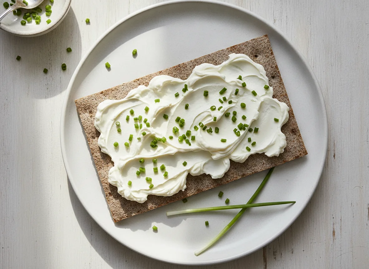 Crispbread with Cream Cheese and Chives photo