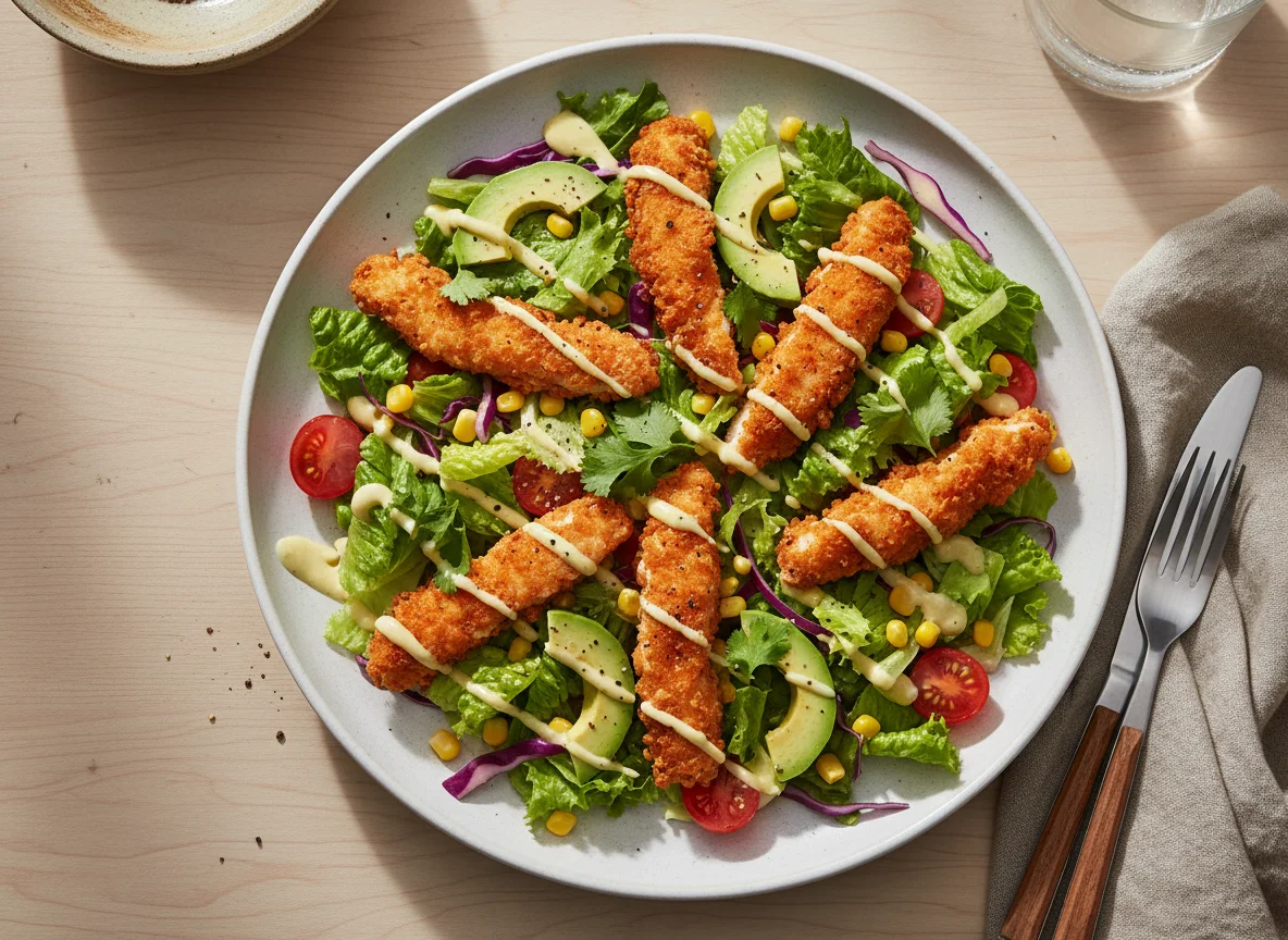 Crispy Chicken Salad with Avocado photo
