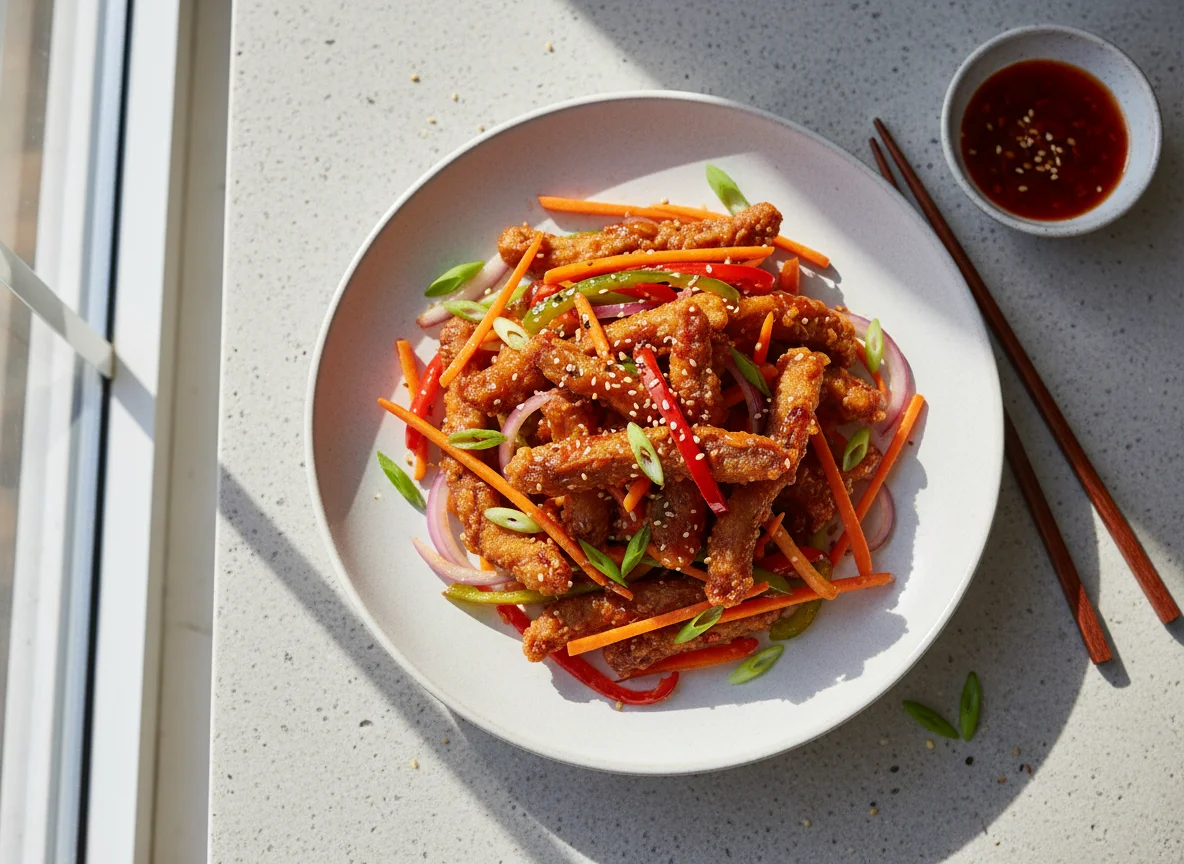Crispy Chilli Beef with Vegetables photo