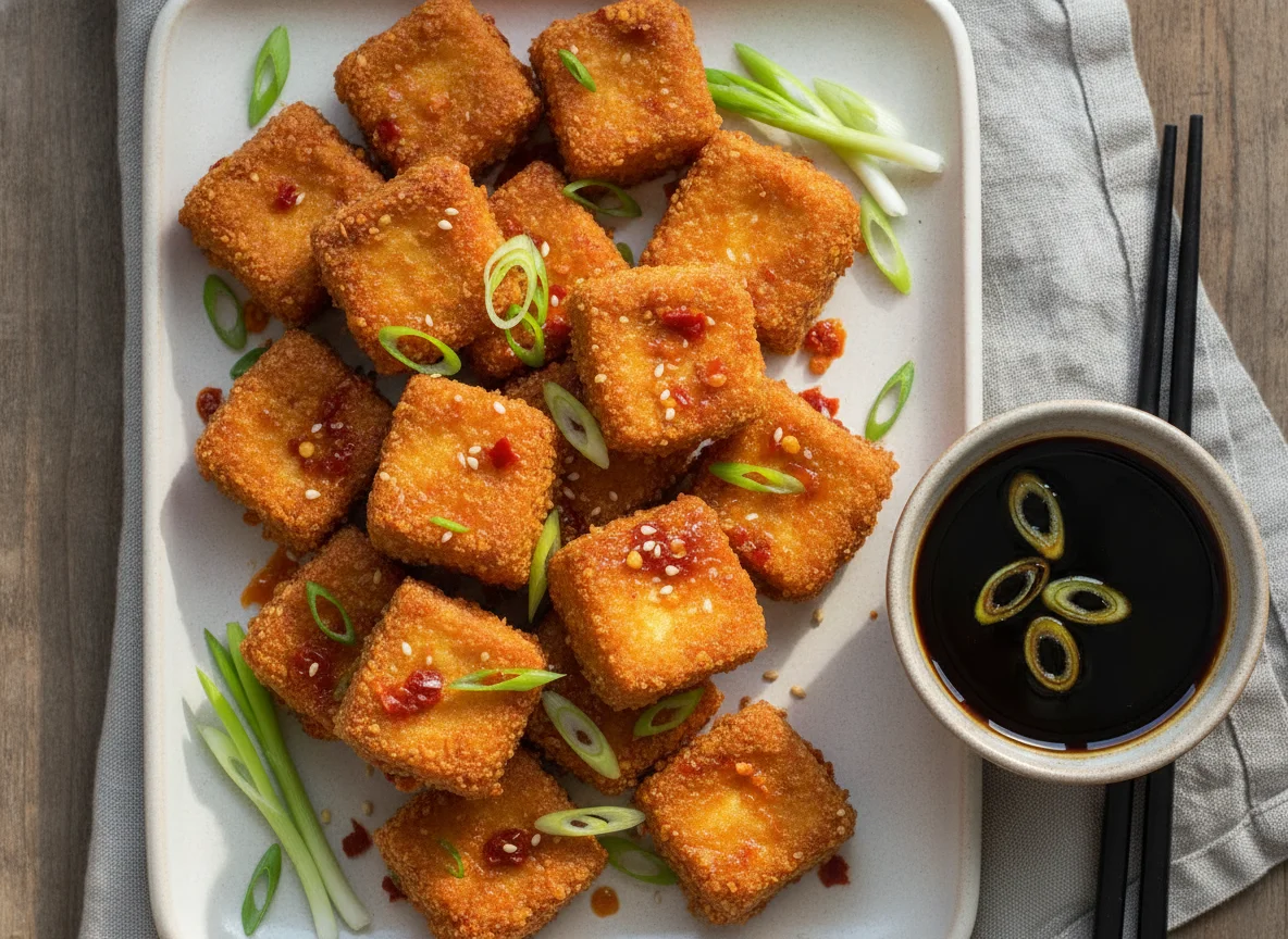 Crispy Fried Tofu with Spicy Sauce photo