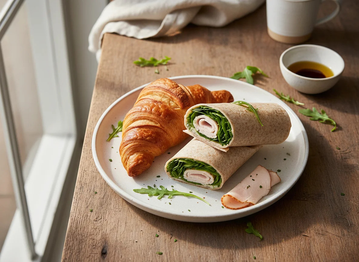 Croissant and Turkey Arugula Wrap photo