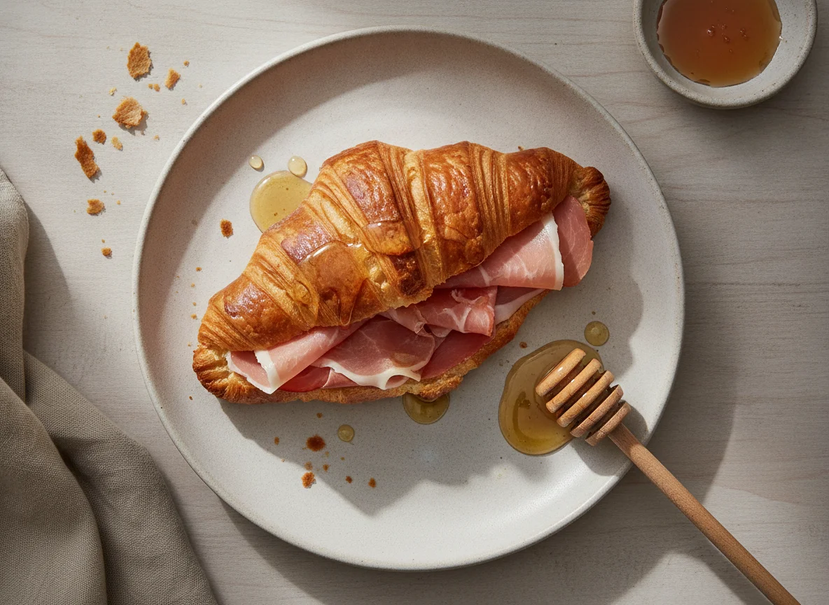 Croissant with Ham and Honey photo