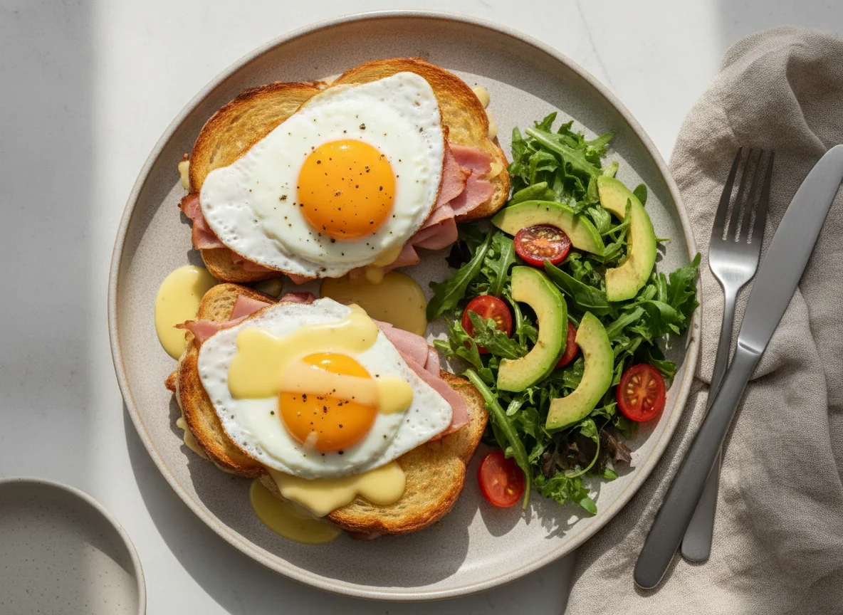 Croque Madame with Side Salad photo