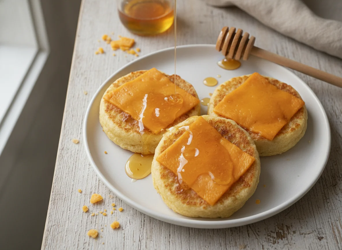 Crumpets with Cheese and Honey photo