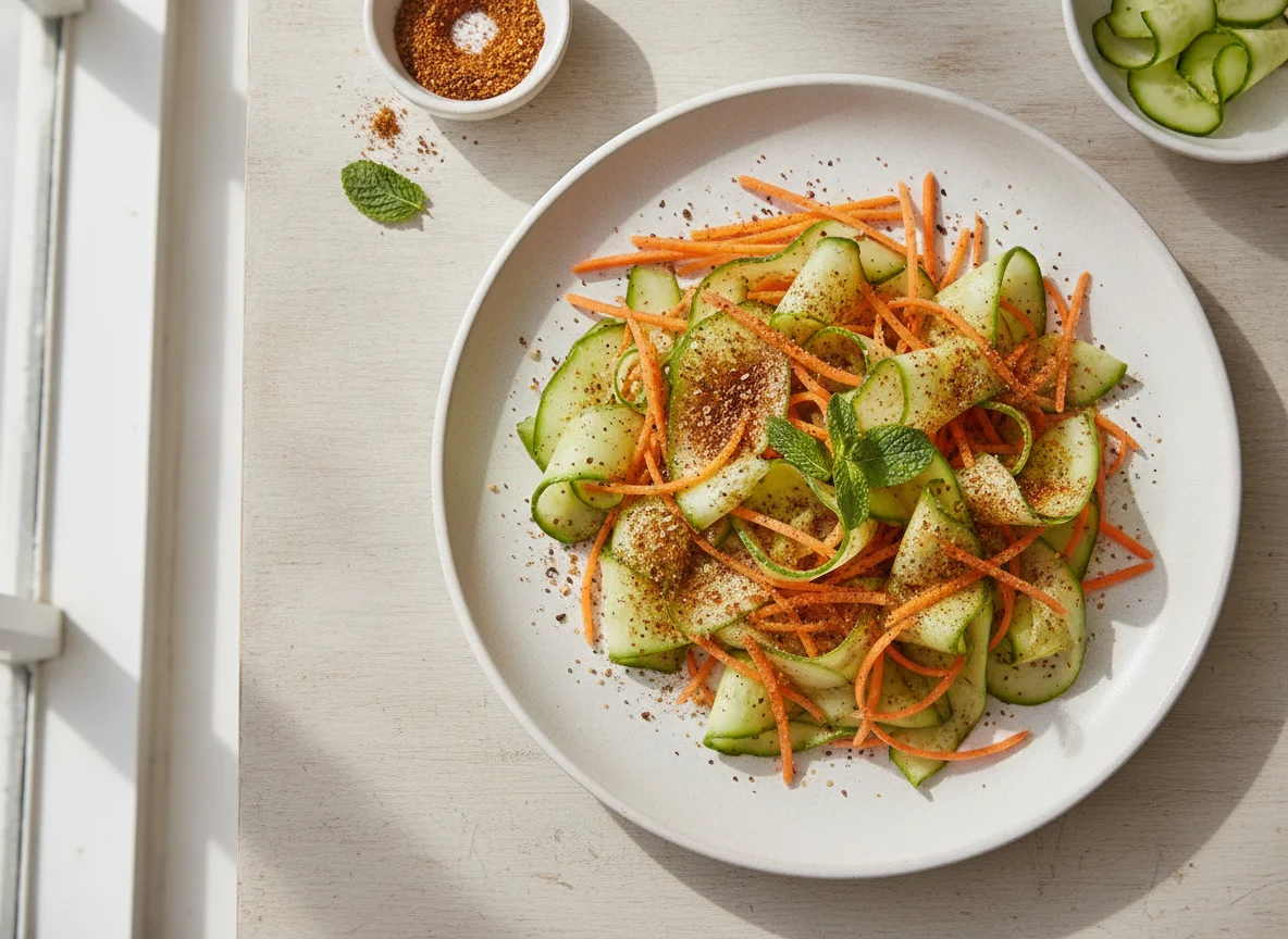 Cucumber and Carrot Salad with Chaat Masala photo