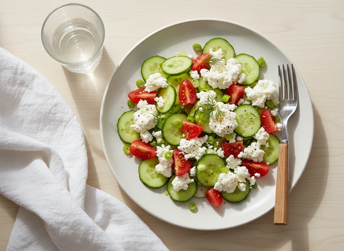Cucumber and Cottage Cheese Salad photo