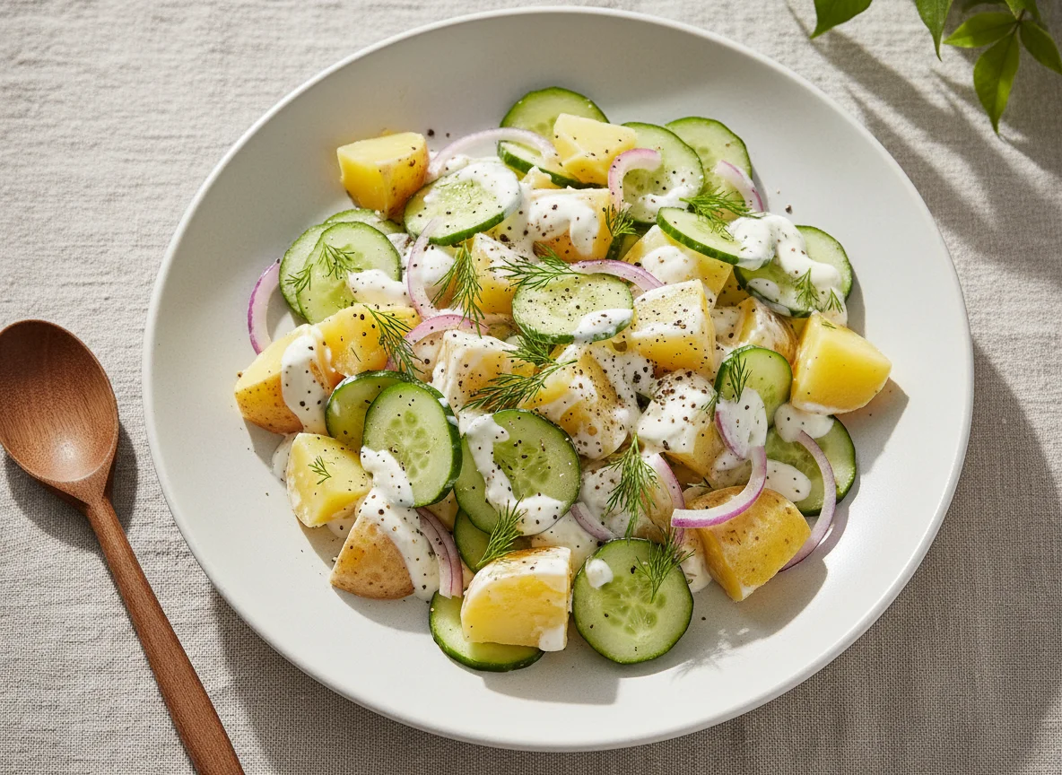 Cucumber and Potato Salad with Yogurt Dressing photo
