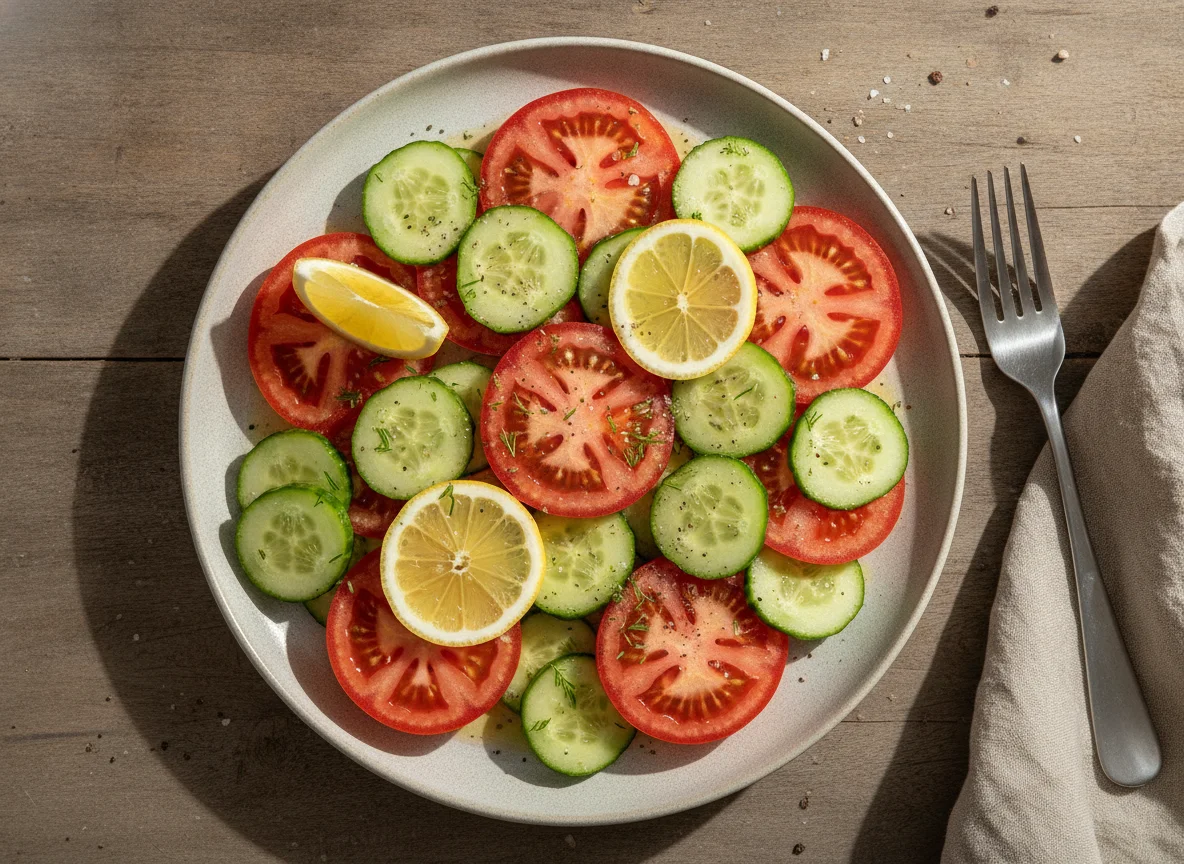 Cucumber and Tomato Salad with Lemon photo