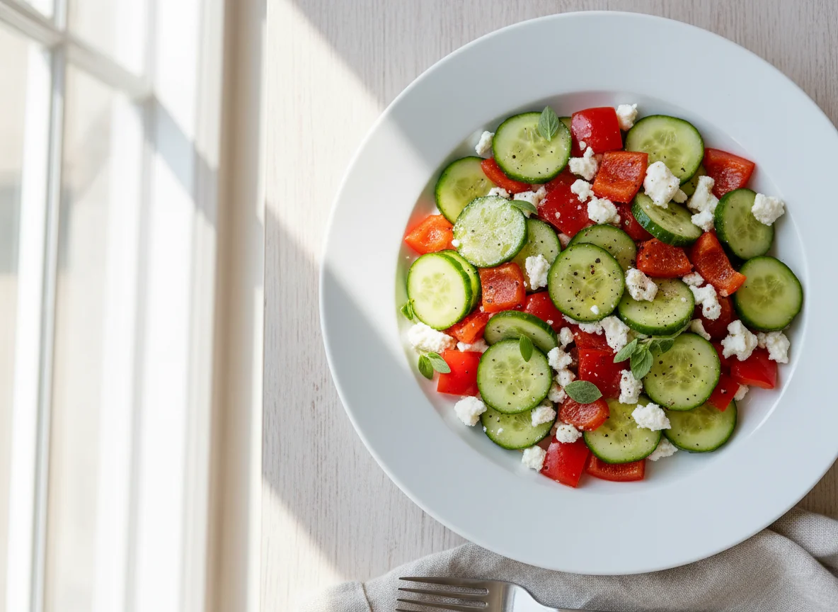 Cucumber, Bell Pepper, and Feta Salad photo