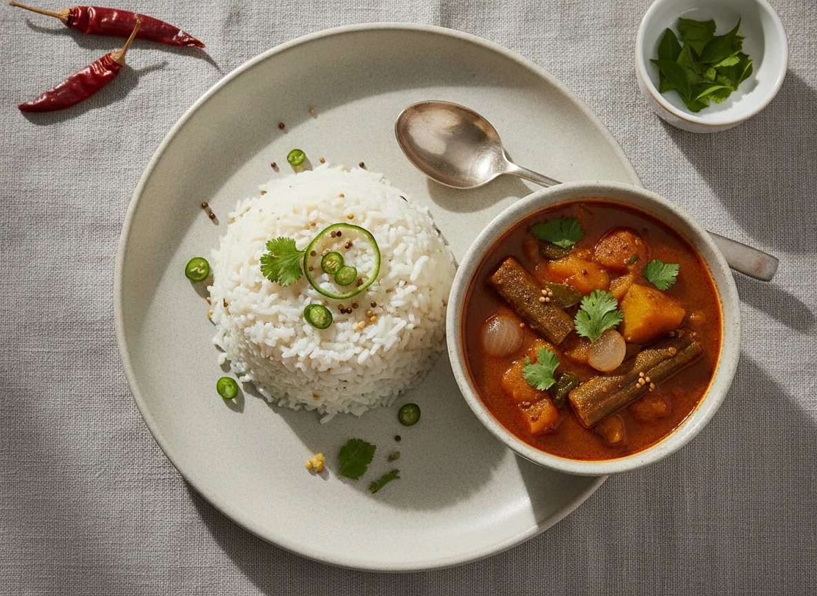 Curd Rice with Sambar photo