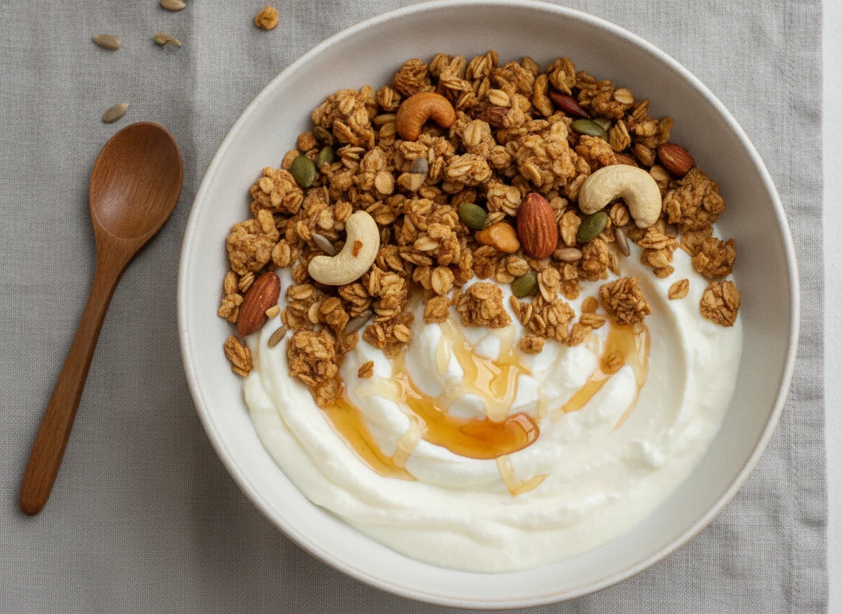 Curd with Granola and Honey photo
