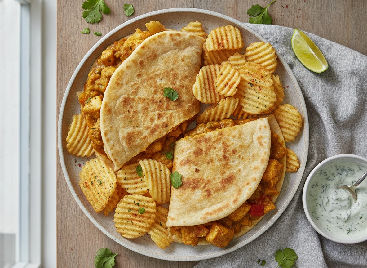 Curried Flatbreads with Chips photo