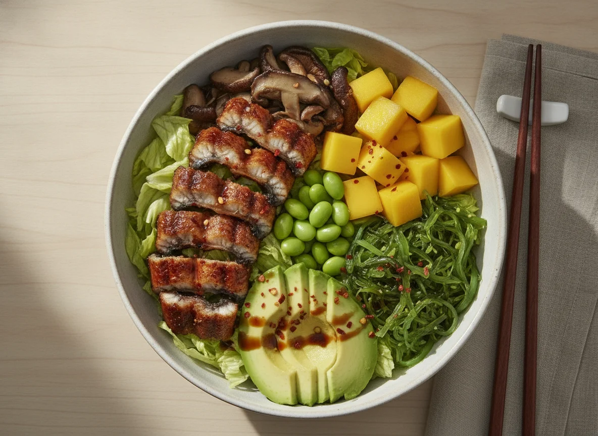Custom Poke Bowl with Eel photo
