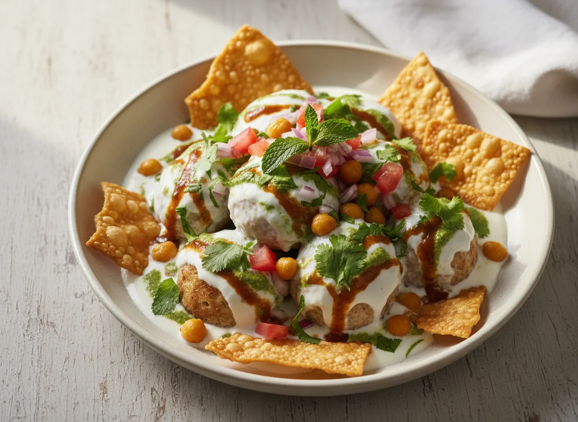 Dahi Bhalla Chaat with Crisps photo