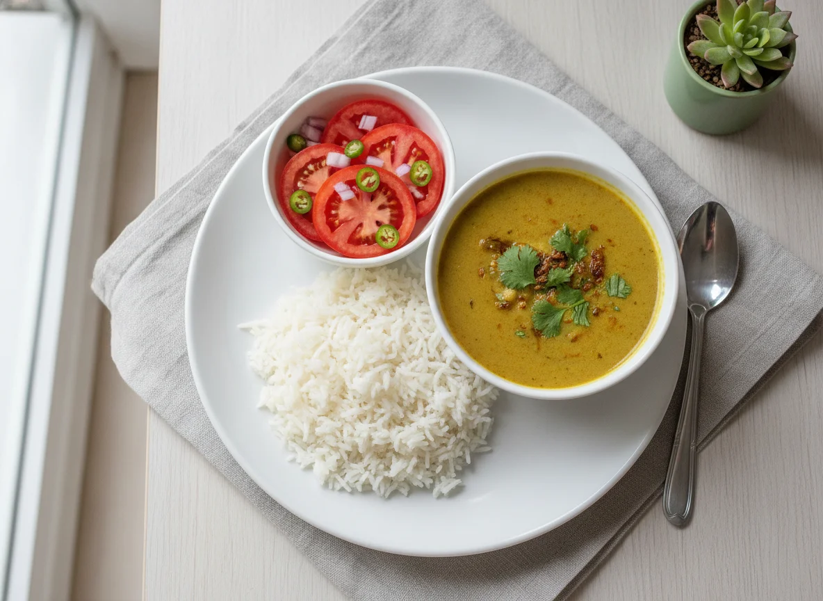 Dal Chawal with Tomato Salad photo
