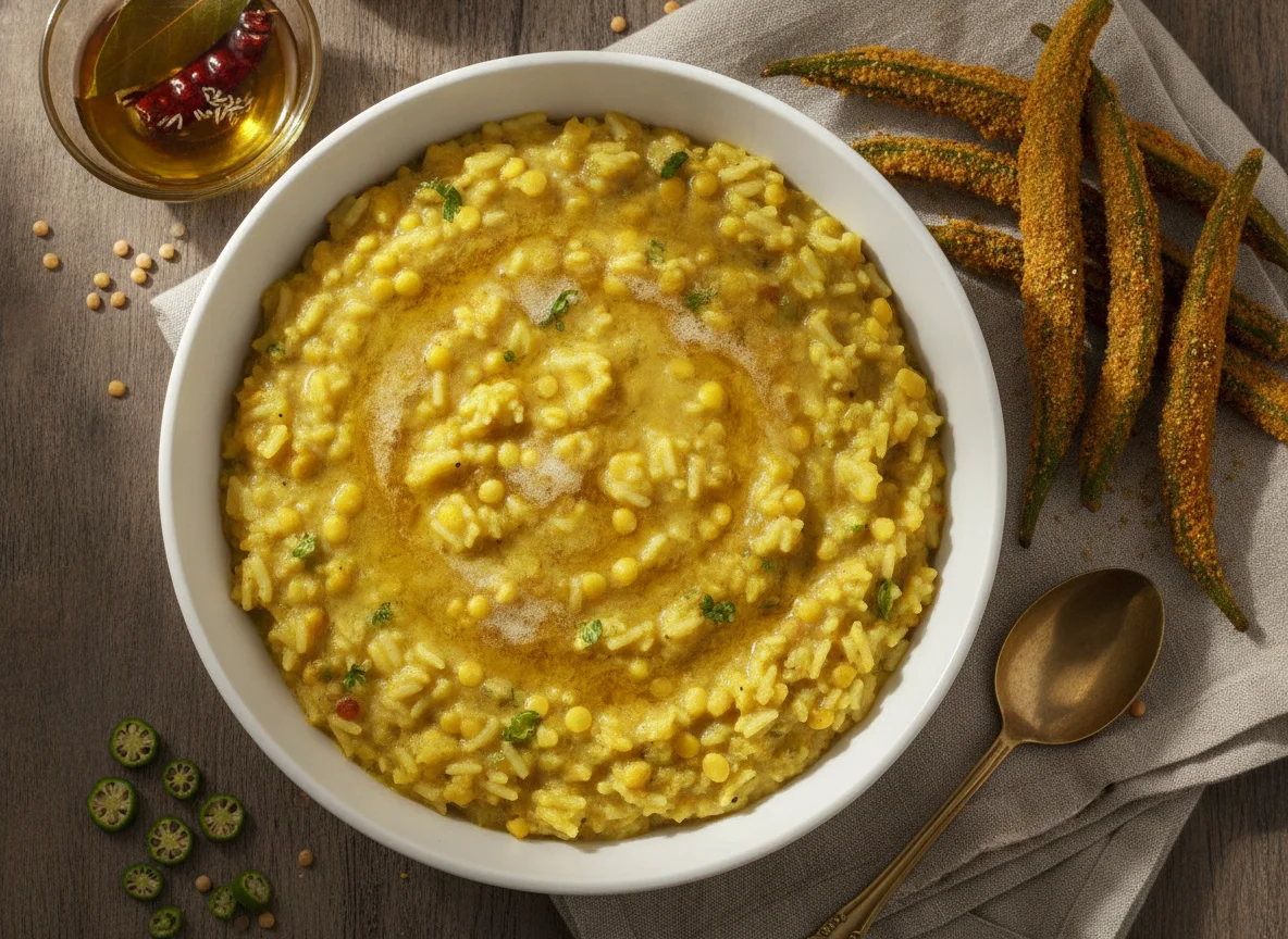 Dal Khichdi with Kurkuri Bhindi photo