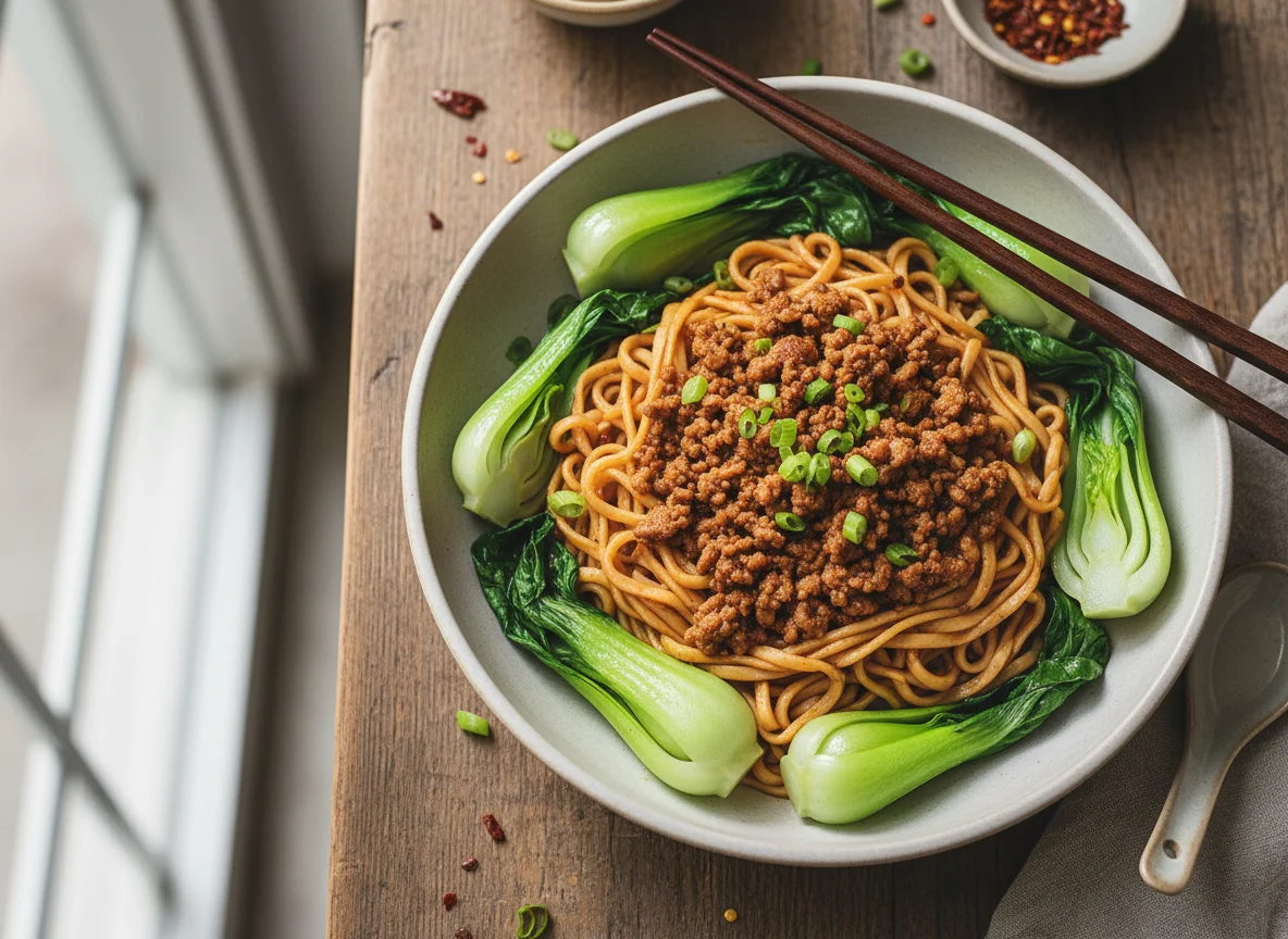 Dan Dan Noodles with Bok Choy photo