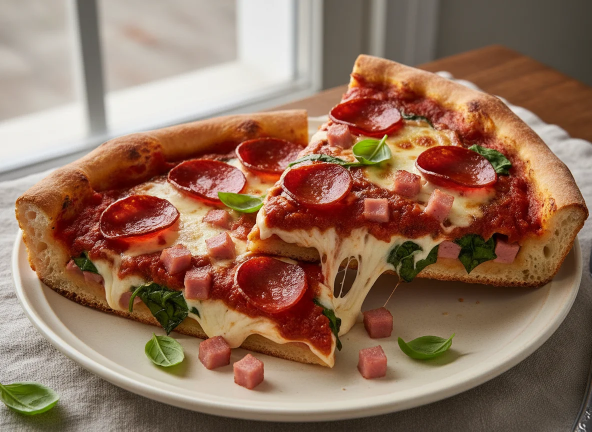 Deep Dish Pizza Slices photo