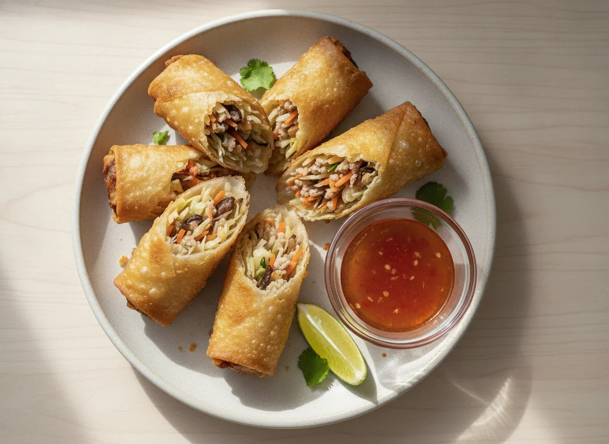 Deep-fried spring roll photo