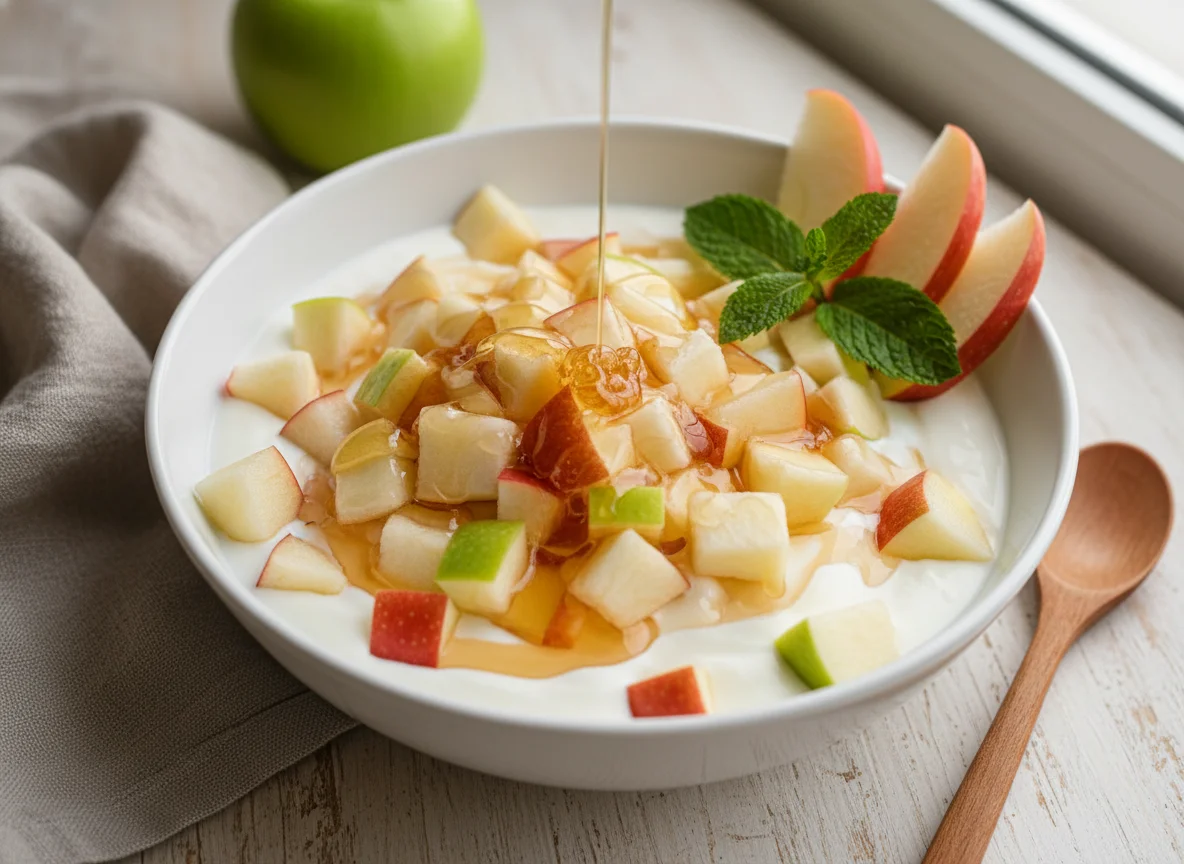 Diced Apple with Yogurt and Honey photo