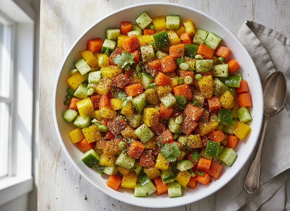 Diced Vegetable Salad with Spices photo