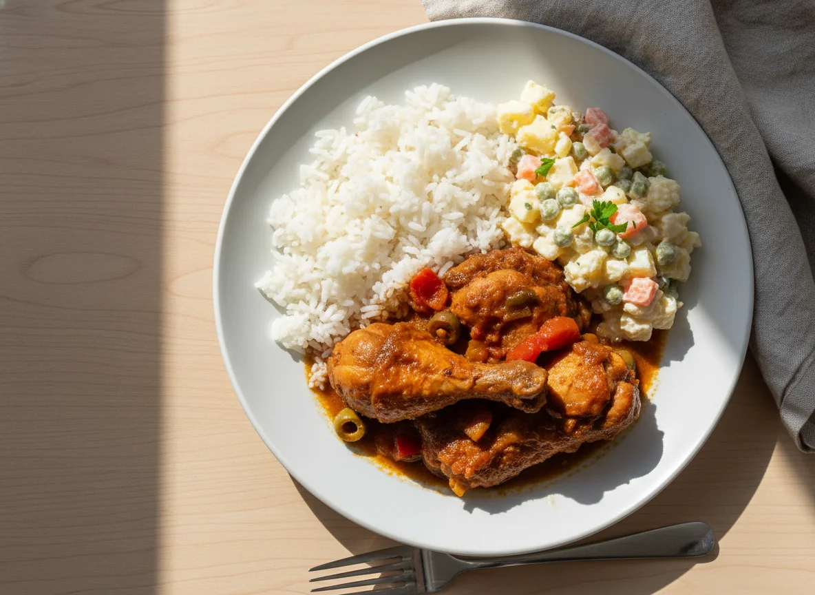 Dominican Chicken, Rice, and Potato Salad photo