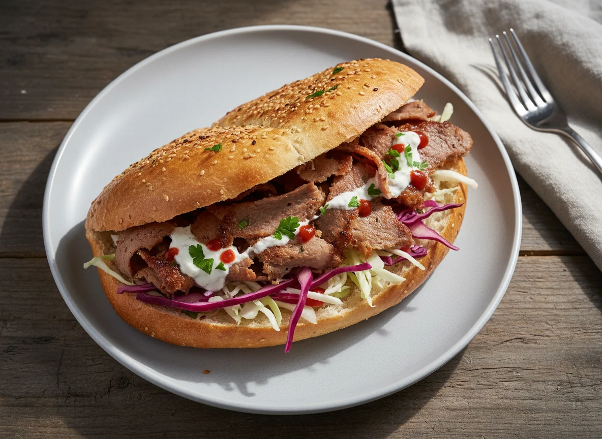 Döner Kebab in Bread photo
