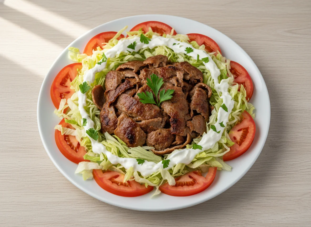 Doner Kebab with Salad and Sauce photo