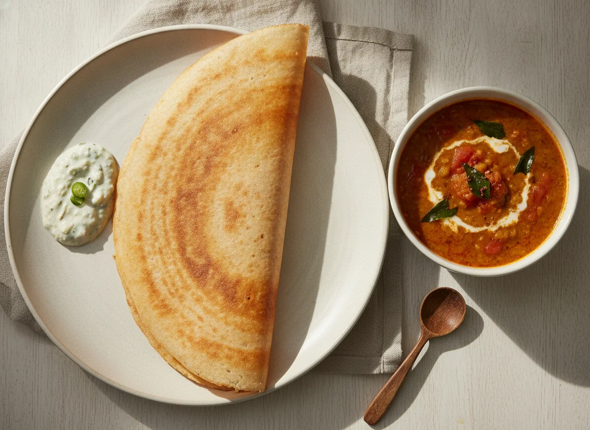 Dosa with Dal/Sambar photo