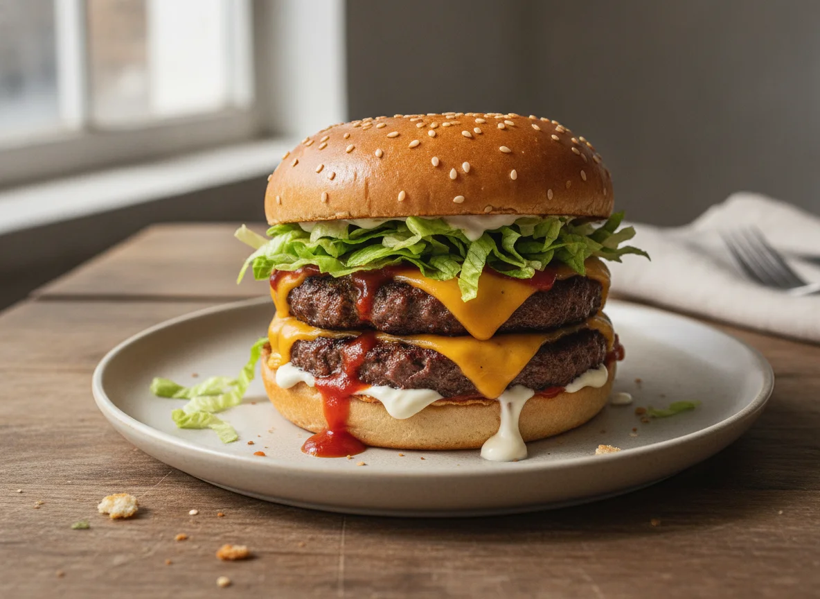 Double Beef Burger with Cheese photo