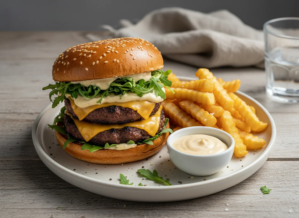 Double Cheeseburger with Fries photo