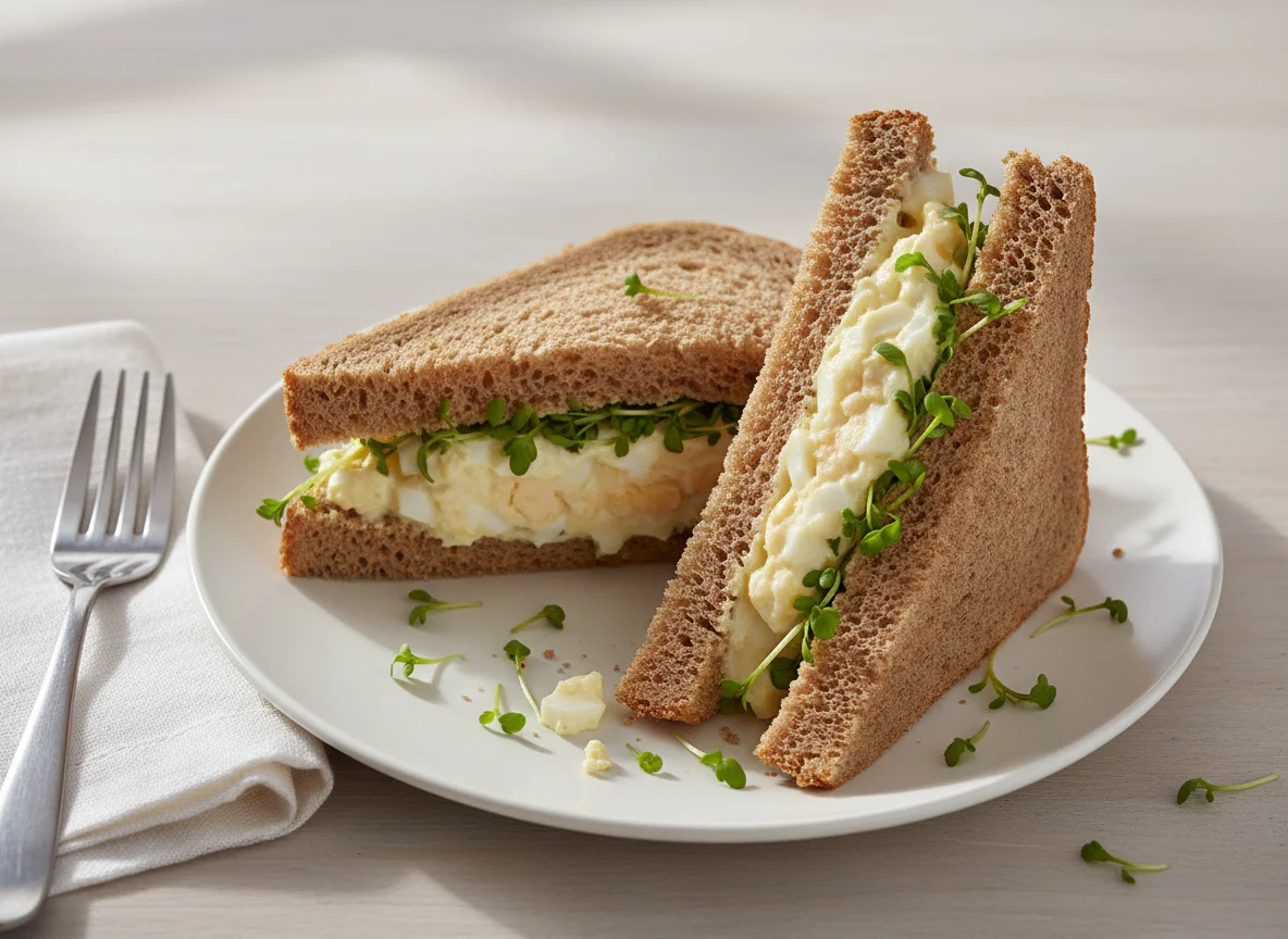 Double Egg & Cress Sandwich on Wholemeal Bread photo