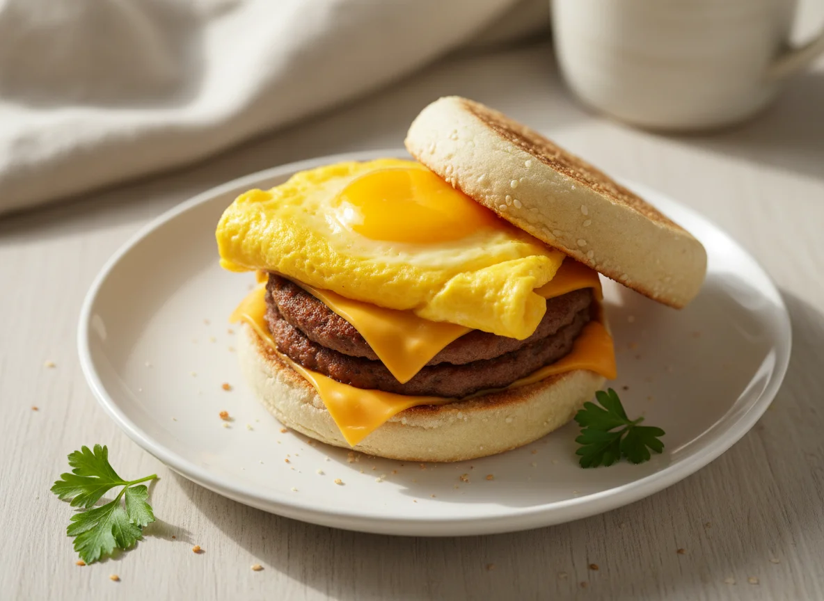 Double Sausage & Egg Muffin photo