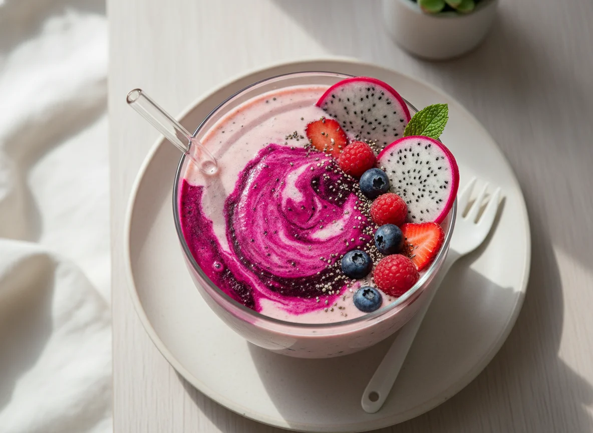 Dragon Fruit and Berry Smoothie photo
