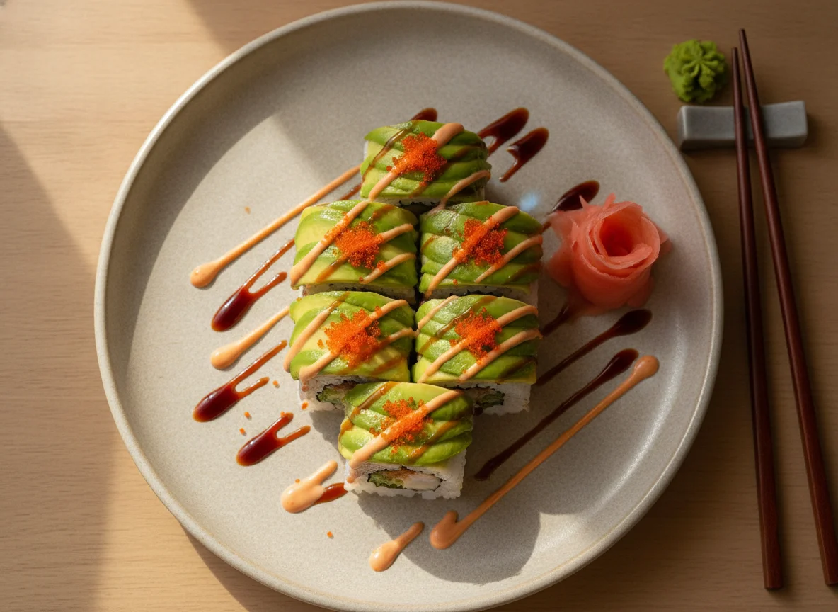 Dragon Roll Sushi with Toppings photo