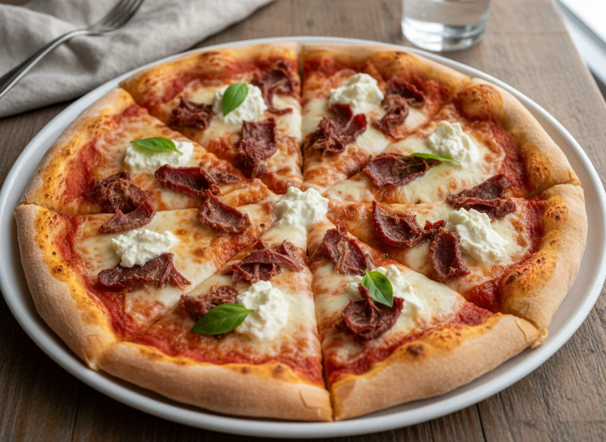 Dried Beef and Cream Cheese Pizza photo