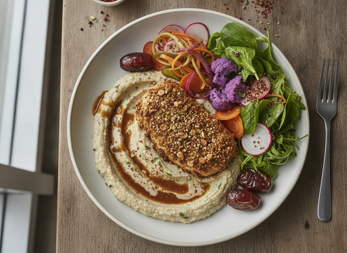 Dukkah Chicken & 5 Bean Houmous photo