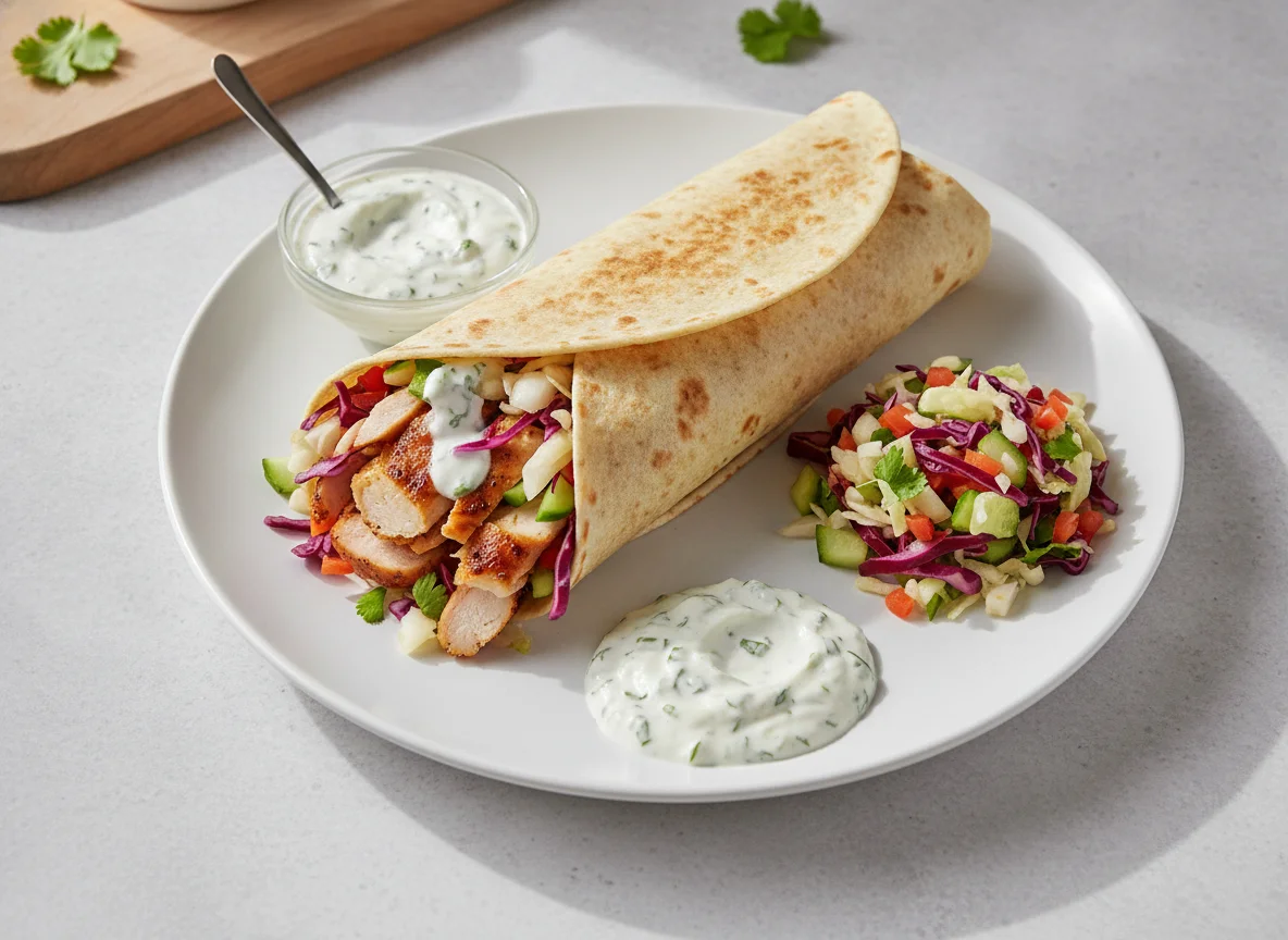 Dürüm classic with Chicken and Garlic sauce photo