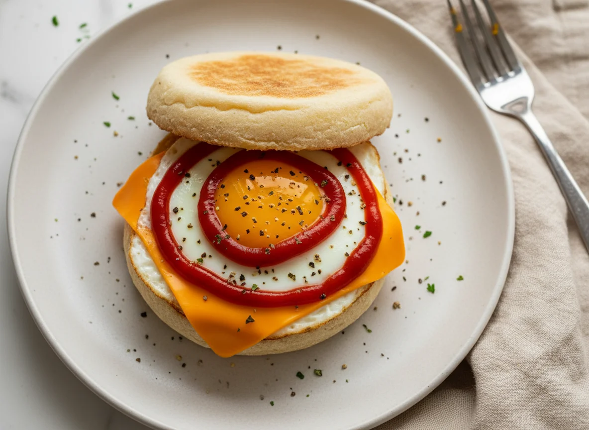 Egg and Cheese English Muffin Sandwich photo