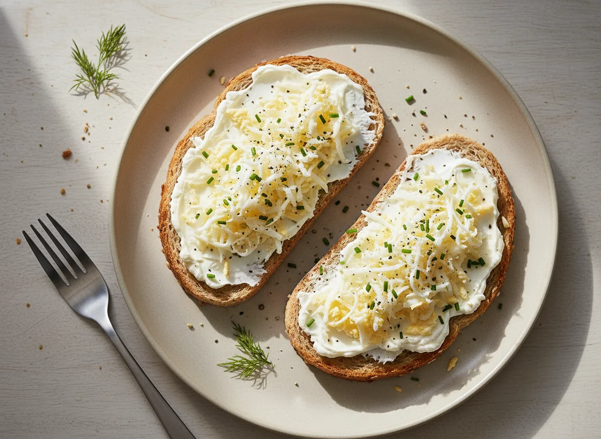 Egg and Creamy Spread on Toast photo