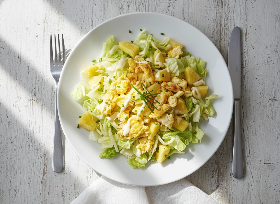 Egg and Lettuce Salad with Pineapple photo