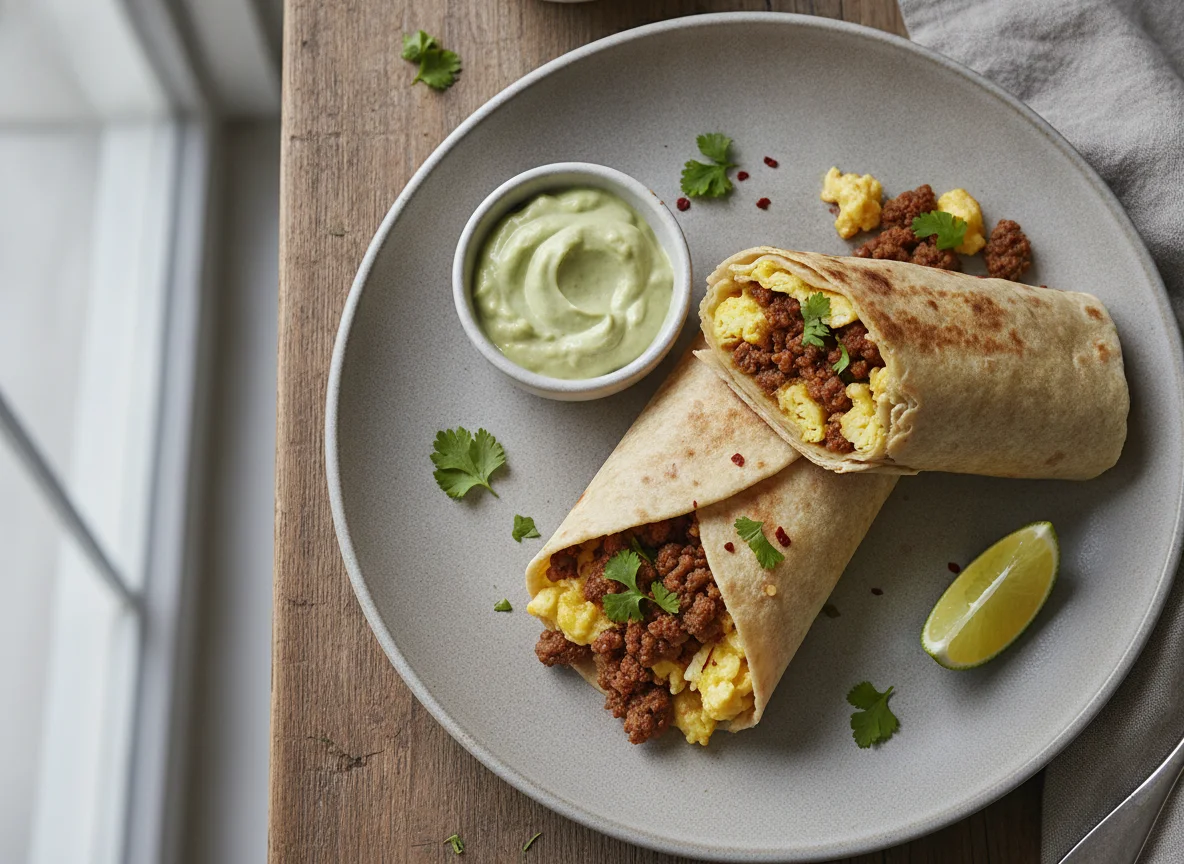 Egg and Meat Wrap photo