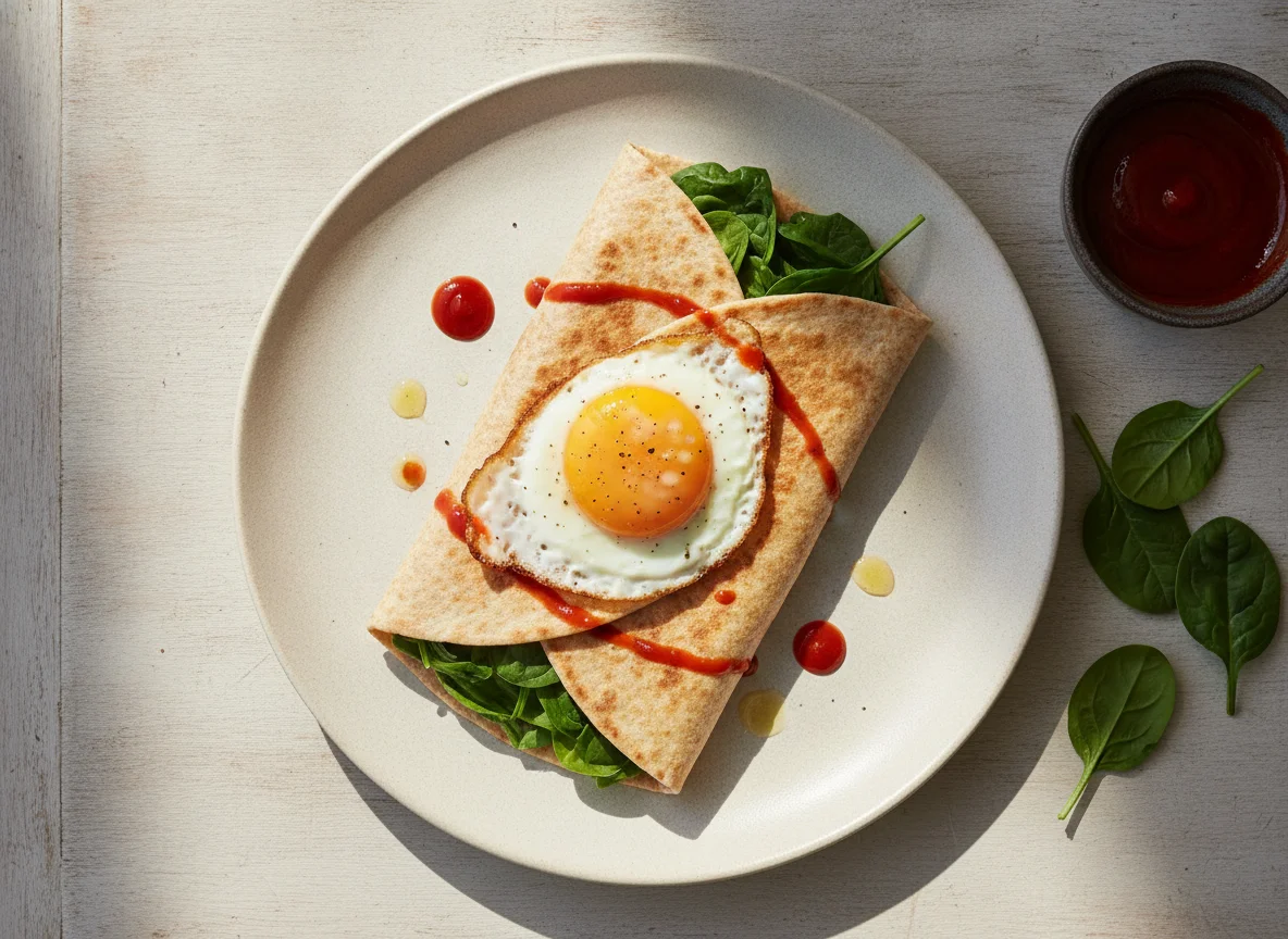 Egg and Spinach Breakfast Wrap photo