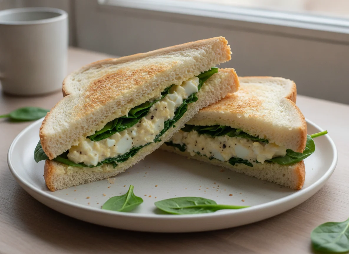Egg and Spinach Sandwich photo