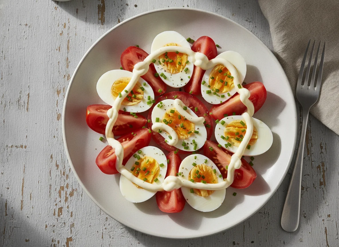 Egg and Tomato Salad with Mayonnaise photo